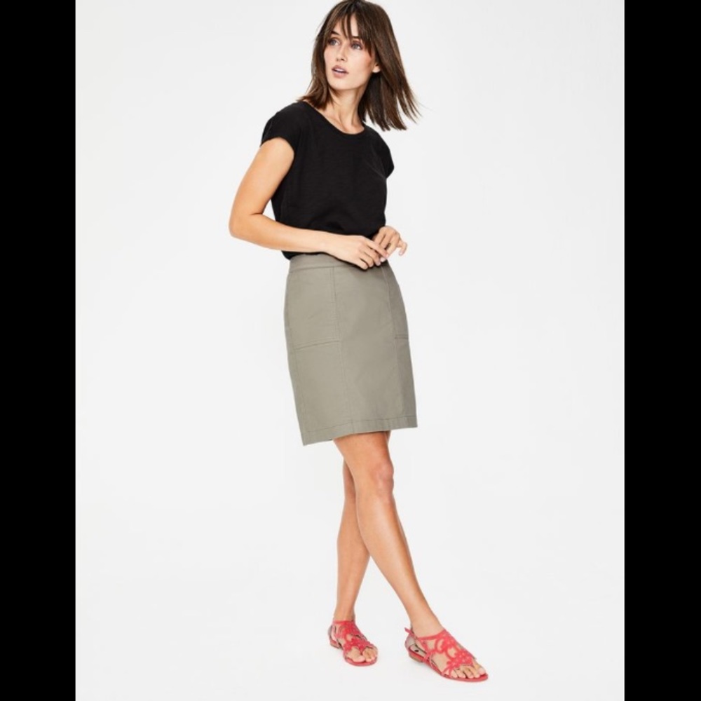 BODEN Helena Chino Above Knee A-Line Pockets Skirt 6L